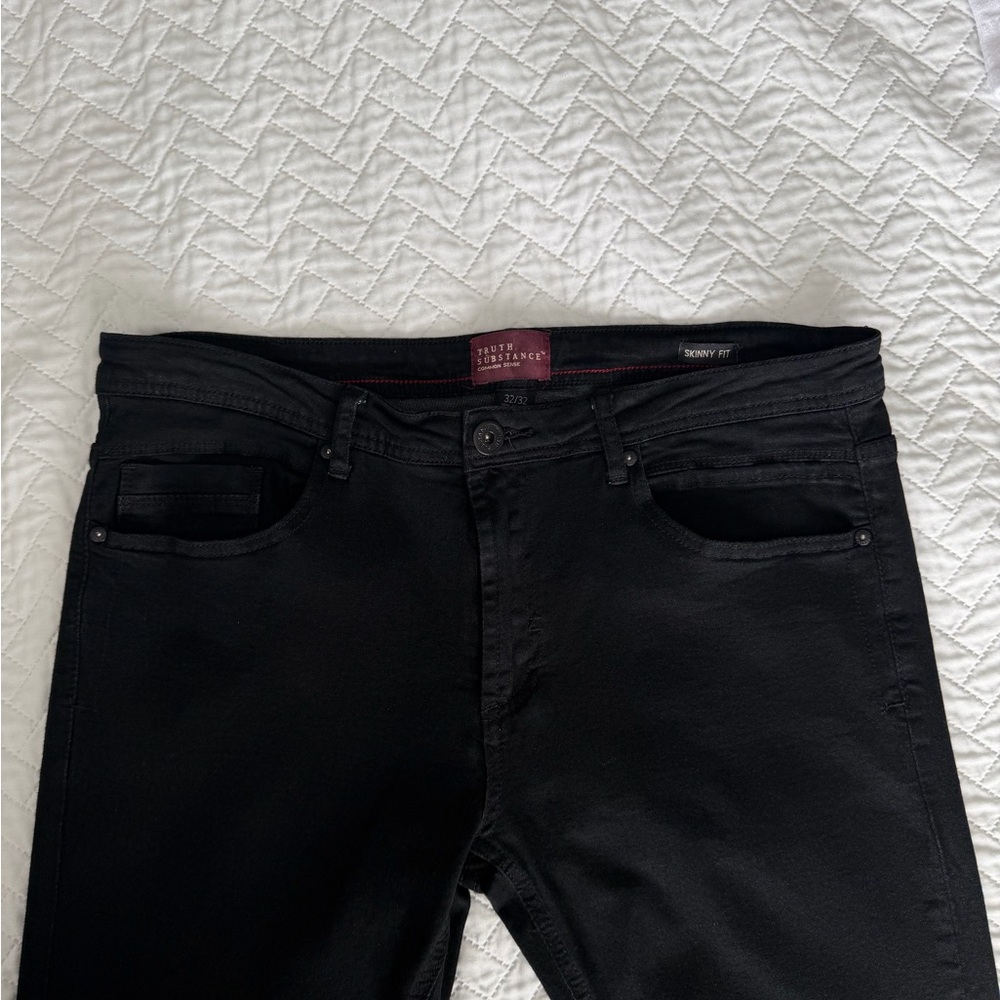 Truth Substance Stylish Black Skinny Jeans for Men 32/32 - Picture 4 of 16